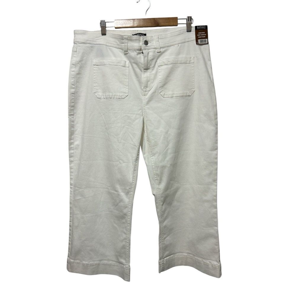 Buffalo David Bitton Bridgette High-Rise Soft‎ Strech Crop Pant, White, 18/38